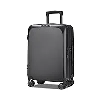 verage valise rigide à roulettes rome premium, noir, carry-on 20-inch, bagages rigides extensibles avec bagage à roulettes pivotantes