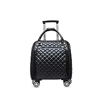 feilario bagages de voyage extensibles en cuir souple sous le siège, b-noir, 18in