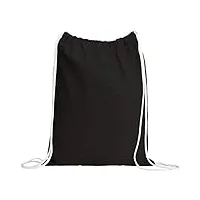 lot de 12 sacs à dos en toile de coton durable avec cordon de serrage 35,6 x 40,6 cm (l x h), noir, medium
