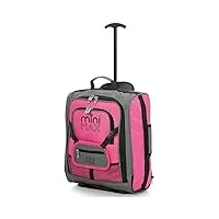 aerolite minimax enfant valise convient pour easyjet 45x36x20cm, bagage cabine sous le siège, sac à dos pour tout-petits, bagage à main légère à 2 roulettes garantie de 2 ans, 42x35x20cm, 28l (rose)