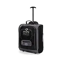aerolite minimax enfant valise convient pour easyjet 45x36x20cm, bagage cabine sous le siège, sac à dos pour tout-petits, bagage à main légère à 2 roulettes garantie de 2 ans, 42x35x20cm, 28l (nero)