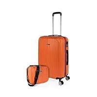 itaca - valise moyenne, valises rigides, valise rigide, valise semaine pour tout voyage, valise soute de luxe t71560b, mandarine