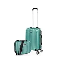 itaca - valise moyenne, valises rigides, valise rigide, valise semaine pour tout voyage, valise soute de luxe t71560b, bleu verdâtre