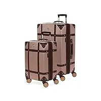 swiss gear 7739 valise rigide à roulettes pivotantes, rose poudré, 2-piece set (19/26), 7739 coffre de bagage rigide avec roulettes pivotantes