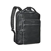 stilord 'nicky' sac à dos pour ordinateur portable 13 pouces en cuir grande femme homme vintage sac a dos d'affaires bagages sac à dos de voyage, couleur:noir