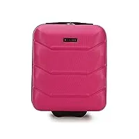 wittchen valise de voyage bagage à main valise cabine valise rigide en abs avec 4 roulettes serrure à combinaison poignée télescopique travel line taille s rose
