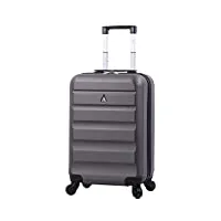 aerolite 55x35x25cm valise bagage de cabine rigide avec 4 roues - taille maximale pour air europa air france alitalia klm & transavia (charbon)
