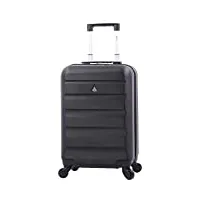 aerolite 55 x 35 x 25 cm valise à bagages à main dur à 4 roues, taille maximale pour ita airways alitalia air europa air france klm et transavia, noir, bagage cabine
