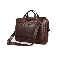 msfcjr business cowhide messenger sacs, sacs informatiques, sacs à bandoulière à bagages en cuir véritable, sac à dos avec porte-documents (color : brown)
