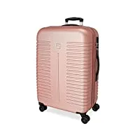 roll road india valise moyenne rose 48 x 70 x 27 cm rigide abs fermeture à combinaison latérale 75 l 4 kg 4 roues doubles