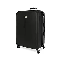 roll road cambodge valise moyenne noire 48 x 68 x 27 cm rigide abs fermeture à combinaison latérale 72 l 3,8 kg 4 roues doubles