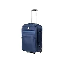 bemon valise souple en toile 65cm 2 roues bleu