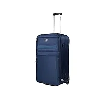 bemon valise souple en toile 75cm 2 roues bleu