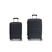 gabol lot de 2 valises c-m, adultes unisexe, bleu (bleu)