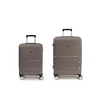 gabol lot de 2 valises c-m pierre, adultes unisexe, gris (gris)