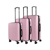 skpat - valise grande taille. grande valise rigide 4 roulettes - valise grande taille xxl ultra légère - valise de voyage. combinaison verrouillage 175170, rose