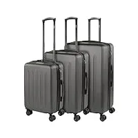 skpat - valises. lot de valise rigides 4 roulettes - valise grande taille, valise soute avion, bagages pour voyages.ensemble valise voyage. verrouillage à combinaison 175115, anthracite
