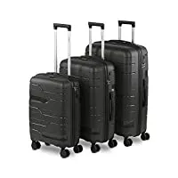 itaca - set de valises rigides 4 roulettes - valise grande taille, valise soute avion, bagages pour voyages, lot de valises à roulette. fabriquées en pp matériau résistant 760300, gris foncé