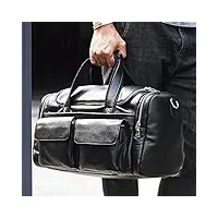 qzh rétro bagages voyage messenger sac de voyage grande capacité portable sac pour hommes sac de remise en forme (b,45 * 25 * 20cm)