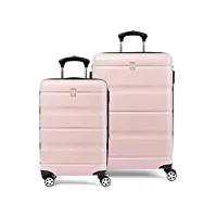 travelpro runway lot de 2 valises rigides extensibles et convertibles de taille moyenne à grande, rose poudré, 2-piece set (20/25), runway lot de 2 valises rigides
