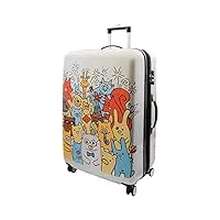 a1 fashion goods valise robuste à double 4 roues à coque rigide extensible avec imprimé dessin animé, multicolore, large | 76x50x30cm/ 4.20kg, 100l/15l, bagage rigide extensible avec roulettes