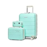 joyway set de valises 3 pièces coque dure avec 4 roulettes et serrure tsa le set de bagages contient 1 valise cosmétique et 1 sac portable