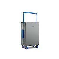 tuplus valise voyage à roulettes-valise moyenne abs bagage cabine rigide serrure tsa, série straight to heart，66.5 x 43 x 25.5 cm/ 62l, gris bleu