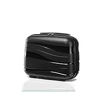 kono vanity case rigide abs léger portable 34x30x17cm trousse de toilette pour voyage, noir