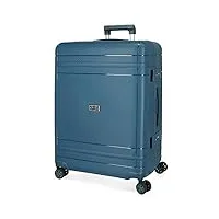 movom dimension valise moyenne bleu 44 x 66 x 27 cm rigide polypropylène fermeture tsa 78 l 3,82 kg 4 roues doubles, bleu, valise moyenne