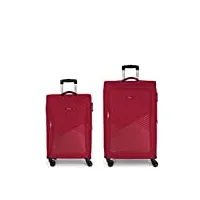 ensemble de valises (moyennes et grandes) extensible lisbonne souple avec capacité jusqu'à 191 l, rouge, jeux de valises