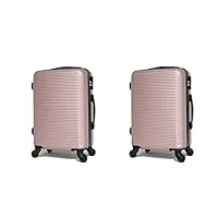 valise à main - bagage cabine - 55x35x20 (rose #5859, 2 x cabine)