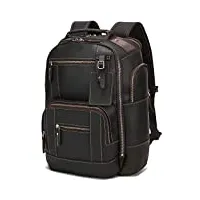 taertii sac à dos en cuir véritable pleine fleur pour ordinateur portable 15,6" grande capacité, café, sacs à dos de voyage