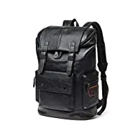 sac à dos en cuir pour homme noir pour ordinateur portable et sac à dos de voyage sac à dos grande capacité (a comme le montre l'image)