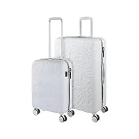 lois - valises. lot de valise rigides 4 roulettes - valise grande taille, valise soute avion, bagages pour voyages.ensemble valise voyage. verrouillage à combinaison 171116, blanc