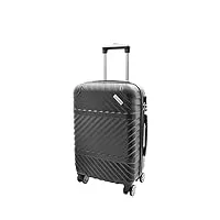 a1 fashion goods valise robuste à 4 roues à coque rigide légère avec serrure à chiffres sac de voyage cosmos, noir , small cabin | 55x36x20cm/ 2.60kg, 30l, bagage rigide avec roulettes pivotantes