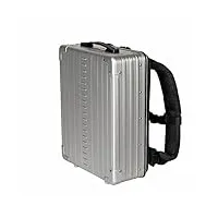 acticase sac à dos business en aluminium - protège votre ordinateur portable | confortable et respirant, argenté, l