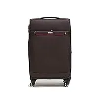 wanwen sac de voyage léger à roulettes approuvé par cabine valise trolley bagage à main, noir/marron/violet (couleur : marron, taille : 37 * 20 * 51cm(20)) little surprise