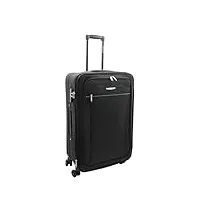 a1 fashion goods valises à 4 roues ultra légères et souples avec serrure à chiffres extensibles, noir , medium check-in size, valise