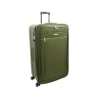 a1 fashion goods valise à 4 roues ultra légère et souple avec verrou à chiffres, sacs de voyage flottants, vert olive, large check-in size, valise