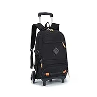 sac à dos à roulettes sac à roulettes pour étudiant, sac d'école détachable en nylon de grande capacité à 6 roues, valise à roulettes pour voyage en plein air (color : orange, size : 43 * 29 * 13cm)