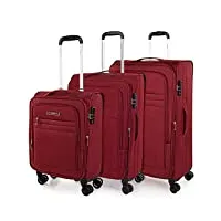 jaslen - set valise souples à 4 roulettes - lot valise tissu à roulette - sets de bagages pour soute avion, soldes sur set de valises à roulettes. verrouillage à combinaison 101100, grenade