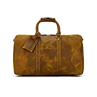 corsehild sac de voyage en cuir vintage sacs polochons pour hommes avec compartiment pour ordinateur portable weekender bagages voyage sac À bandoulière 4 couleurs (45x24x27cm)