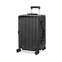 anyzip valise cabine 38x23x54cm valise rigide 4 roues valise voyage pc abs bagage avec cadre en aluminium valise trolley avec et serrure tsa,pas de zip（noir,m）