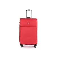 stratic light + valise de voyage souple valise de voyage valise à main valise tsa verrouillage 4 roues extensible rouge 79 cm l, rouge, 79 cm, large (4