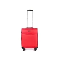 stratic light + koffer weichschale reisekoffer trolley rollkoffer handgepäck, tsa kofferschloss, 4 rollen, erweiterbar, rouge, 57 cm, taille s