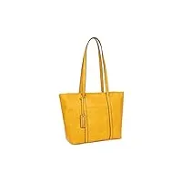 hexagona - sac cabas porté épaule - compatible format a4 et téléphone portable - pour femme - collection toscane - ivoire