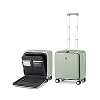 hanke valise de cabine de 45,7 cm, 50,8 cm, 61 cm avec poche avant pour ordinateur portable, bagage à roulettes de voyage, cadre en aluminium pc rigide avec roulettes pivotantes et serrure tsa, vert
