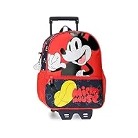 disney mickey mouse fashion sac à dos scolaire avec chariot multicolore 27 x 33 x 11 cm microfibre 9,8l, multicolore, sac à dos scolaire avec chariot