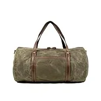 tatsen sac de voyage rétro for hommes en toile avec cuir grande capacité portable étanche voyage d'affaires sac polochon rouge bagages (color : b)
