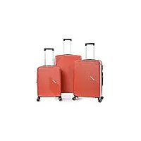 lot de 3 valises extensibles rigides + 30% de volume - lys paris (rouge)